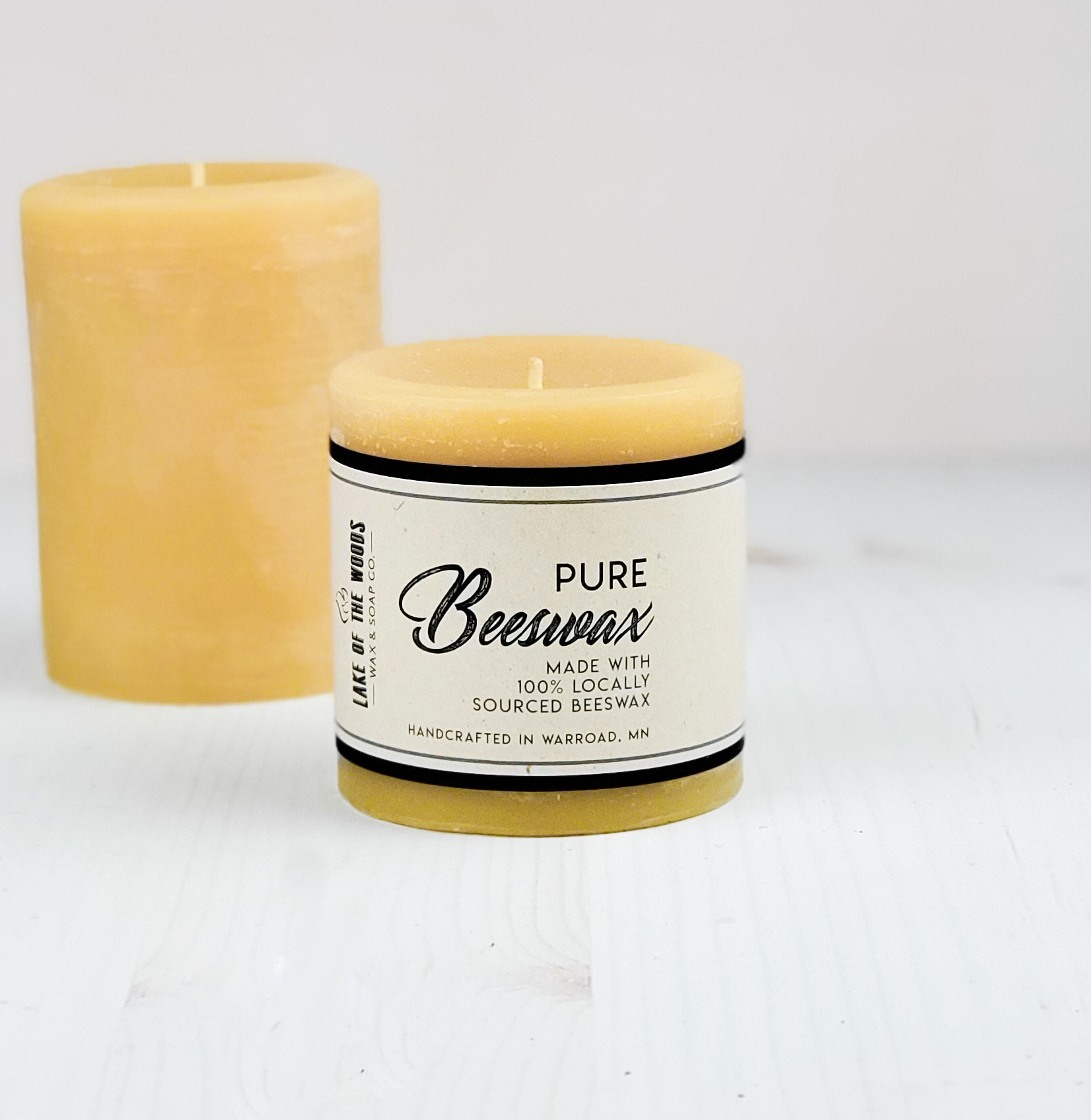 3×3 Pure Beeswax Candle – Lake of the Woods Wax & Soap Co.
